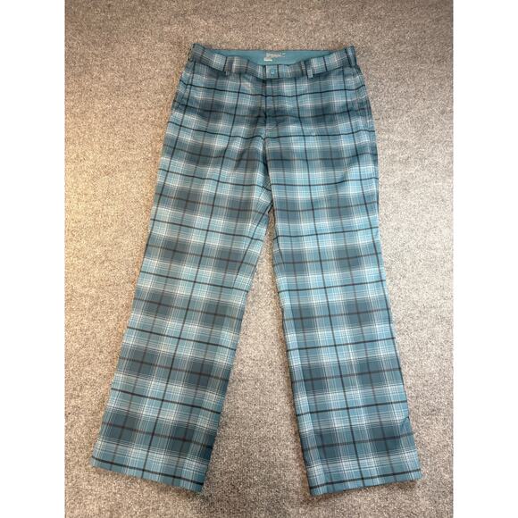 Nike Golf Tour Performance Dri-Fit Pants Mens Sz 34x30 Blue/Green Plaid Like New - Picture 1 of 7